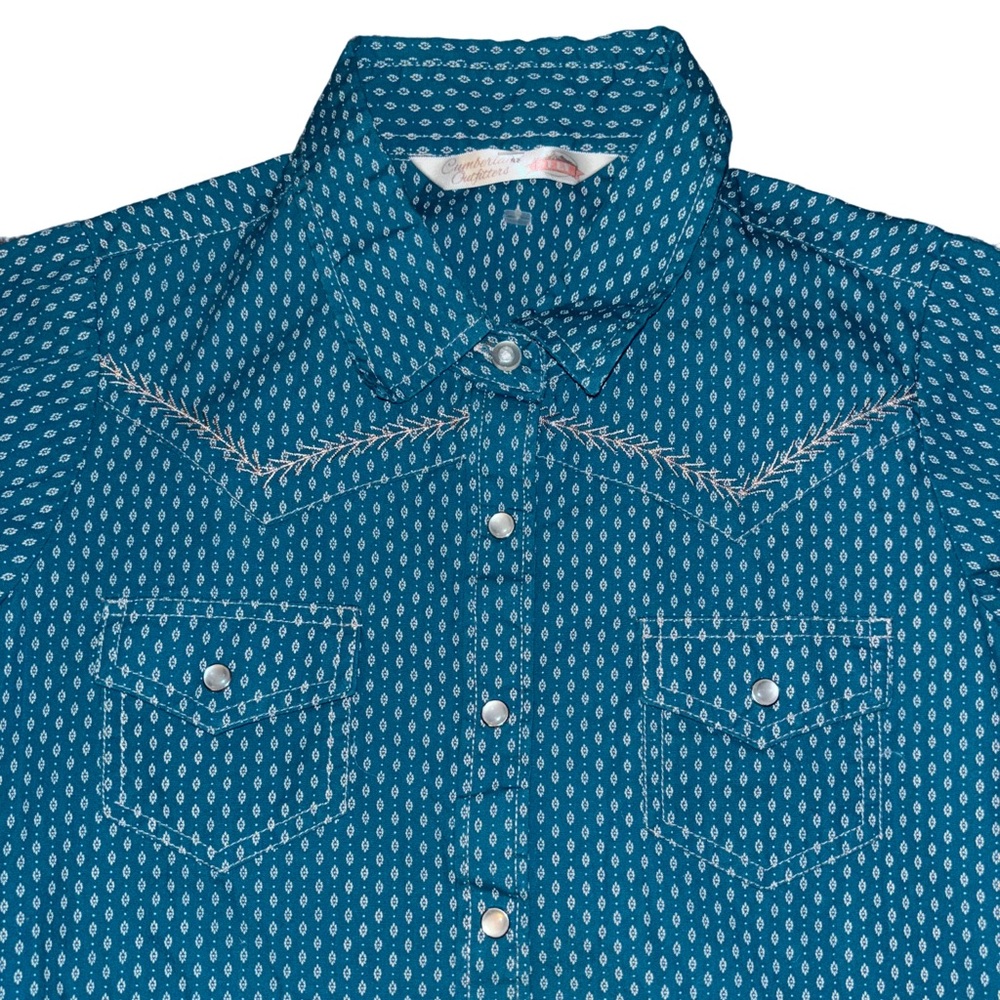 Cumberland Outfitters Pearl Snap Western Cowgirl Shirt. Girls Large - Picture 3 of 7